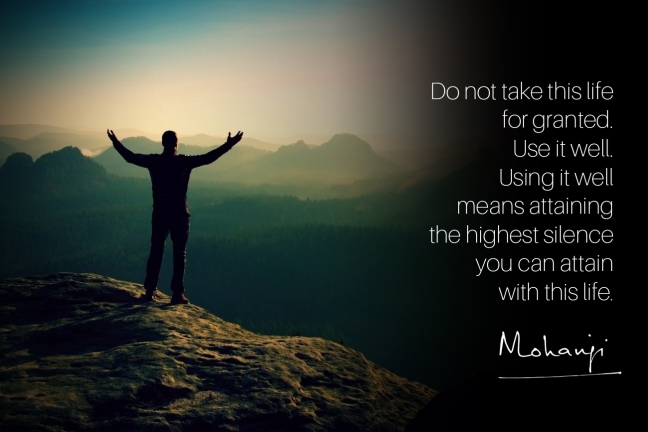 Mohanji quote - Do not take this life for granted